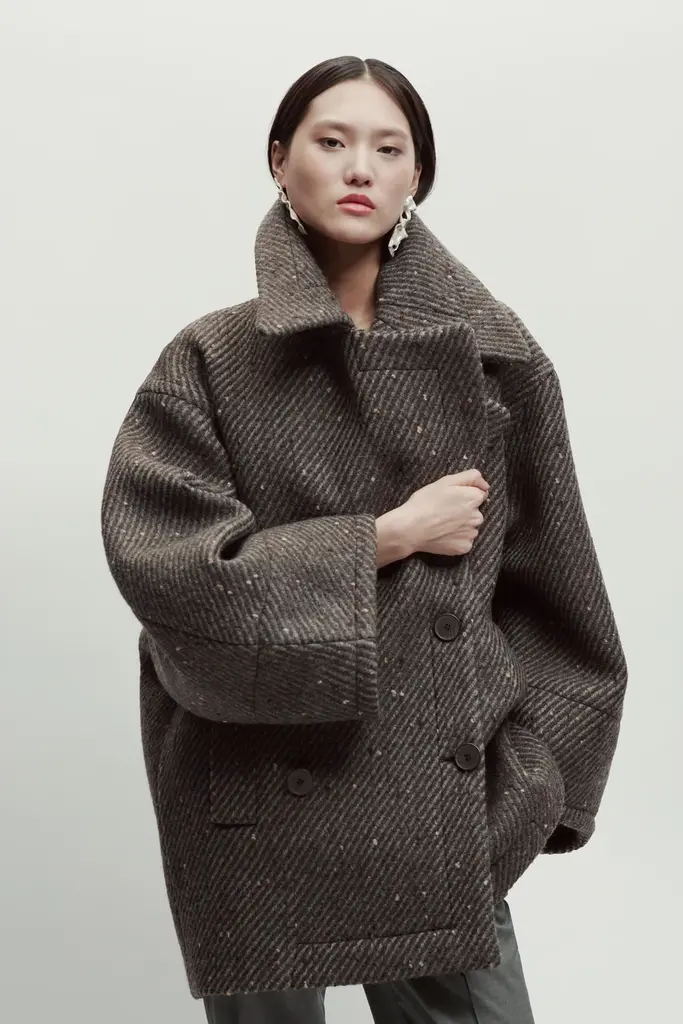 Erika Cavallini Coat Erika Cavallini P6WN01 brown wool