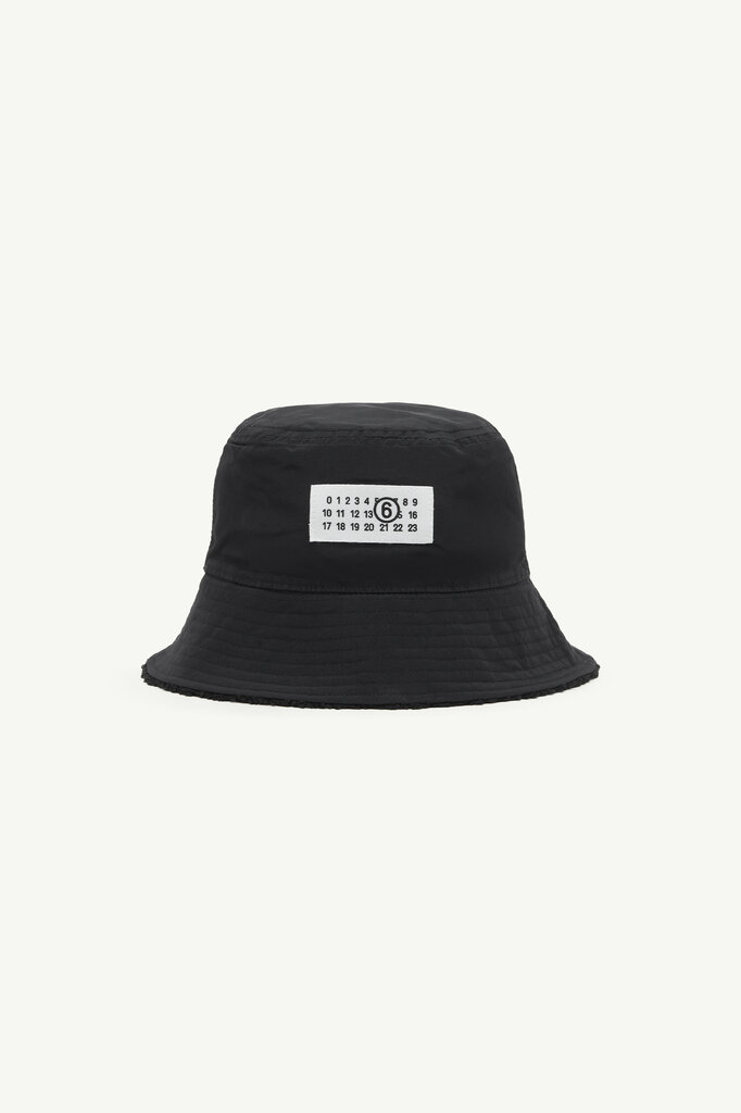 MM6 Maison Margiela Hat MM6 Reversible teddy nylon bucket hat black