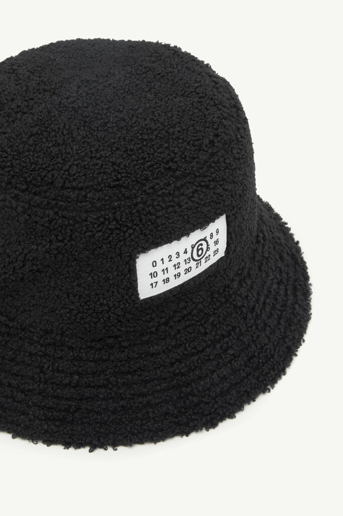 MM6 Maison Margiela Hat MM6 Reversible teddy nylon bucket hat black