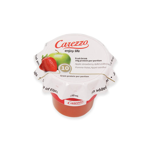 Carezzo Cupjes Voordeelbox - 4 Smaken 20 x 150 ml, bevat 10 gram eiwit per portie en is een bron van vezels