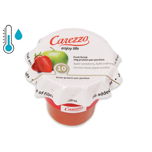 Carezzo Appel - aardbeiendrink - 1 x 150 ml, met 10 gram eiwit en bron van vezel