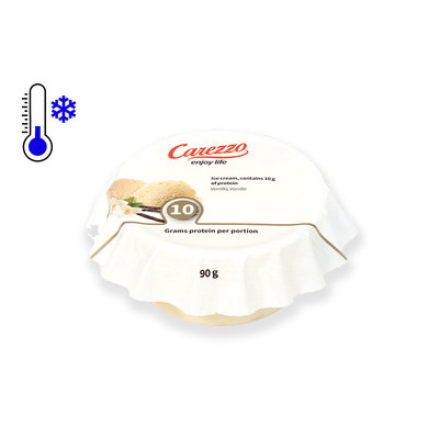 Carezzo Vanilleroomijs - 1 x 90 gram, met 10 gram eiwit per portie Carezzo Vanilleroomijs - 1 x 90 gram, met 10 gram eiwit per portie