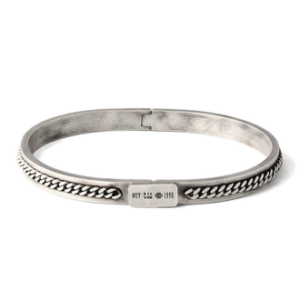 Tateossian Catena Silver Bangle Size M