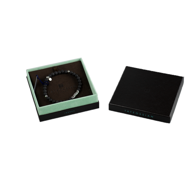 Tateossian two piece black 2024 wax cord bracelet
