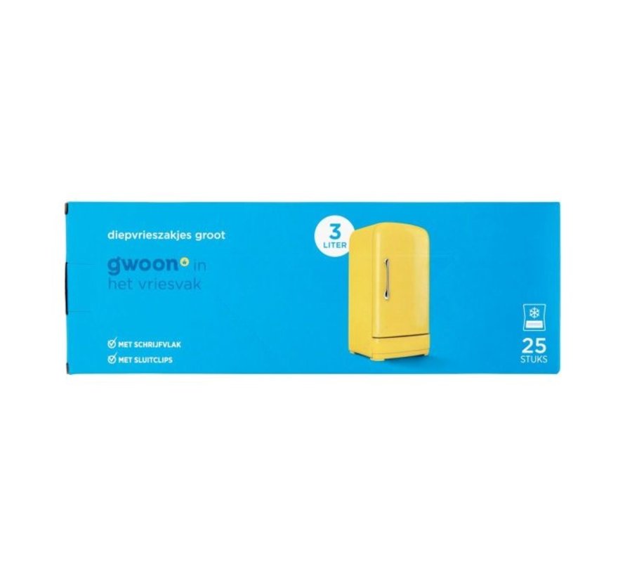 G Woon Diepvrieszakjes 3 Liter 24supermarkt G Woon Diepvrieszakjes 3 Liter 24supermarkt