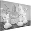 Schilderij Boeddha en orchidee, 2 maten, zwart-wit, Premium print