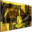 Schilderij Boeddha op abstracte achtergrond, 2 maten, geel, Premium print