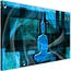 Schilderij Boeddha op abstracte achtergrond, 2 maten, blauw, Premium print