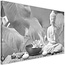 Schilderij Boeddha met lelie, 2 maten, zwart-wit, Premium print