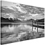 Schilderij Besneeuwde bergtoppen, 2 maten, zwart-wit, Premium print