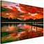Schilderij Besneeuwde bergtoppen, 2 maten, rood Premium print