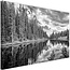 Schilderij Alpen meer, 2 maten, zwart-wit, Premium print