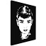 Schilderij Audrey Hepburn , Filmster , 2 maten , zwart wit , wanddecoratie