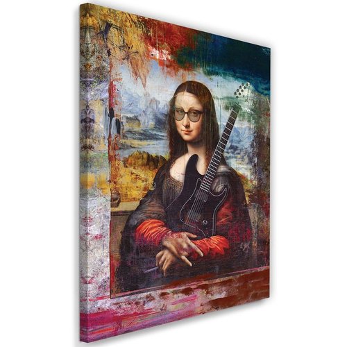 Schilderij Mona Lisa , Abstract , 2 maten , multikleur , wanddecoratie Schilderij Mona Lisa , Abstract , 2 maten , multikleur , wanddecoratie