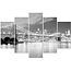 Schilderij , Brooklyn Bridge in Zwart wit ,4 maten , 5 luik , wanddecoratie , Premium print , XXL