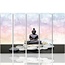 Schilderij , Boeddha op witte stenen , zwart wit roze ,4 maten , 5 luik , wanddecoratie , Premium print , XXL