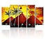 Schilderij , 3 Pyramides , Geel groen oranje ,4 maten , 5 luik , wanddecoratie , Premium print , XXL