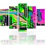 Schilderij , Abstract Landschap ,4 maten , 5 luik , multikleur, wanddecoratie , Premium print , XXL