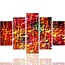 Schilderij , Abstract Rode vlammen , rood geel zwart , 4 maten , 5 luik , wanddecoratie , Premium print , XXL