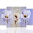 Schilderij , 3 bloemen , 4 maten , 5 luik , multikleur , Premium print , XXL