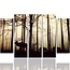 Schilderij Dieren in het bos, 5 luik, 4 maten, premium print