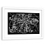 Foto in frame , Plattegrond Warschau , 120x80cm , Zwart wit , wanddecoratie