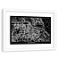Foto in frame , Plattegrond Amsterdam , 120x80cm , Zwart wit , wanddecoratie