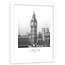 Foto in frame , Big Ben in Londen , 80x120cm , Zwart wit , wanddecoratie