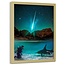 Foto in frame , Duiker met haai ,70x100cm , zwart blauw , wanddecoratie