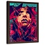 Foto in frame , Gezicht in rood en groen ,70x100cm , multikleur , wanddecoratie