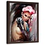 Foto in frame , Vrouw met tattoo ,70x100cm , Multikleur , wanddecoratie