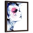 Foto in frame , Vrouw met anker op gezicht ,70x100cm , Zwart wit roze, wanddecoratie
