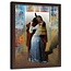 Foto in frame , Grappig kunstwerk ,Historisch Tafereel ,70x100 , Multikleur , wanddecoratie
