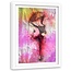Foto in frame , Huppelende vrouw ,120x80cm , multikleur, wanddecoratie