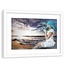 Foto in frame , Vrouw met hoed bij de zee ,120x80cm , multikleur , wanddecoratie