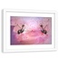 Foto in frame , Ballerina voor een spiegel ,120x80cm , Zwart roze , wanddecoratie