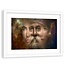 Foto in frame , Fantasie van 3 gezichten ,120x80cm , Bruin beige , wanddecoratie