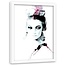 Foto in frame , Artistieke vrouw ,70x100cm , Zwart wit roze, wanddecoratie