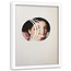 Foto in frame , Vrouwen gezicht in 5 delen ,70x100cm , multikleur , wanddecoratie
