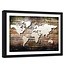 Foto in frame , Wereld op planken , 120x80cm , bruin beige , wanddecoratie