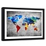 Foto in frame , Gekleurde Wereld op Beton , 120x80cm , wanddecoratie