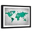 Foto in frame , wereld in Groene tinten , 120x80cm , Groen grijs , wanddecoratie , Premium print
