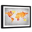 Foto in frame , wereld in Oranje tinten , 120x80cm , Oranje grijs , wanddecoratie , Premium print