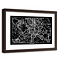 Foto in frame , Plattegrond Madrid , 120x80cm , Zwart wit , wanddecoratie