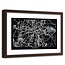 Foto in frame , Plattegrond Warschau , 120x80cm , Zwart wit , wanddecoratie