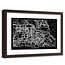 Foto in frame , Plattegrond Amsterdam , 120x80cm , Zwart wit , wanddecoratie