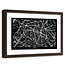 Foto in frame , Plattegrond in Zwart wit , 120x80cm , Zwart wit , wanddecoratie