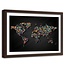 Foto in frame , Wereld met gekleurde stippen , 120x80cm , Multikleur , wanddecoratie