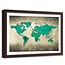 Foto in frame , Groene Vintage Wereld , 120x80cm , wanddecoratie , Premium print
