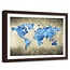 Foto in frame , wereld in Blauwe tinten 2 , 120x80cm , wanddecoratie , Premium print